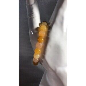 Golden Jade Beaded Stretch Bracelet